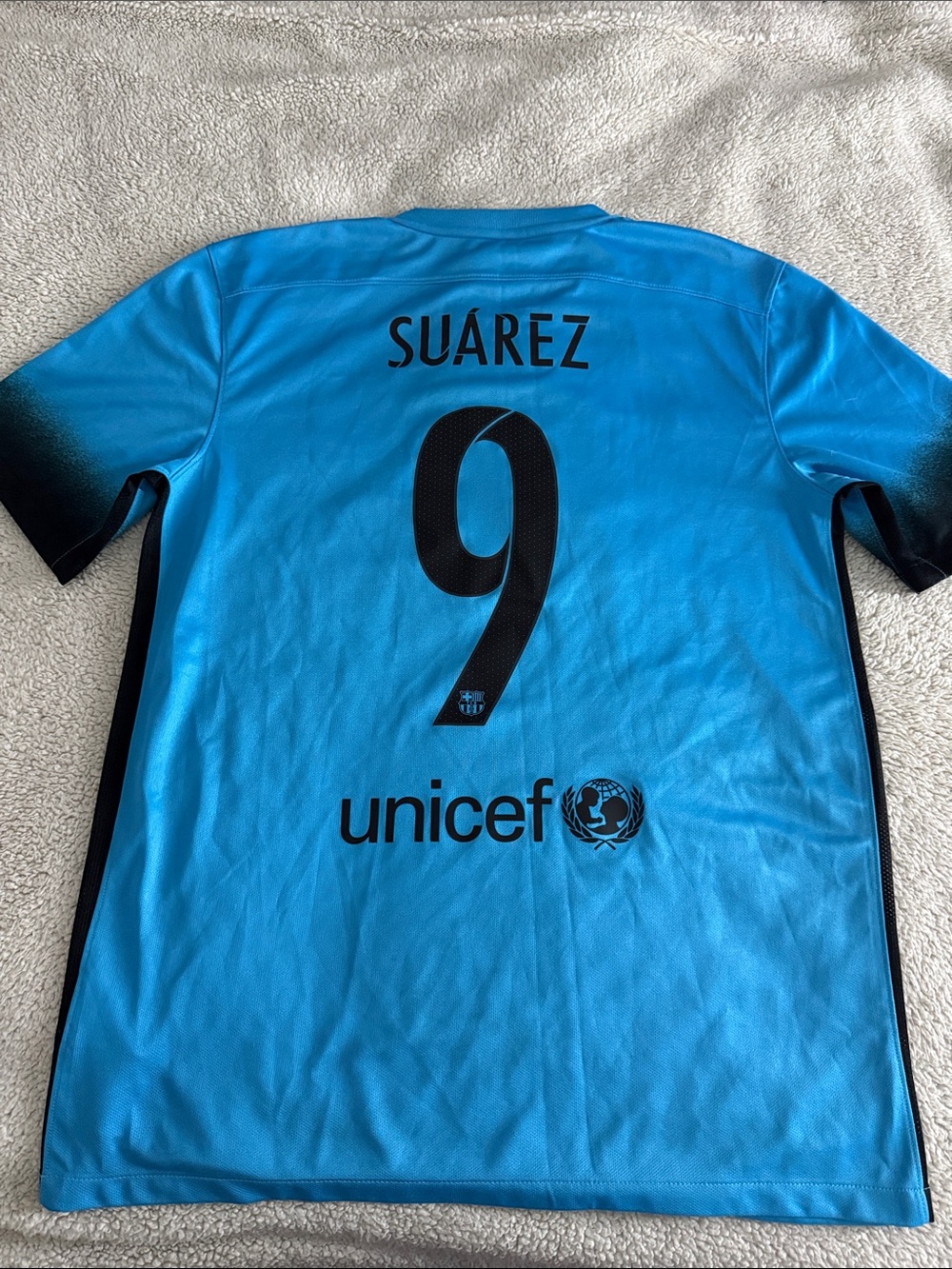 FC Barcelona #9 Luis Suarez 2015-16 Nike Away Third La Liga Jersey